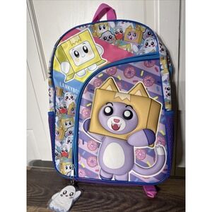 NEW! Official LankyBox Kids Backpack Foxy Boxy Ghosty School Bag Bookbag Purple